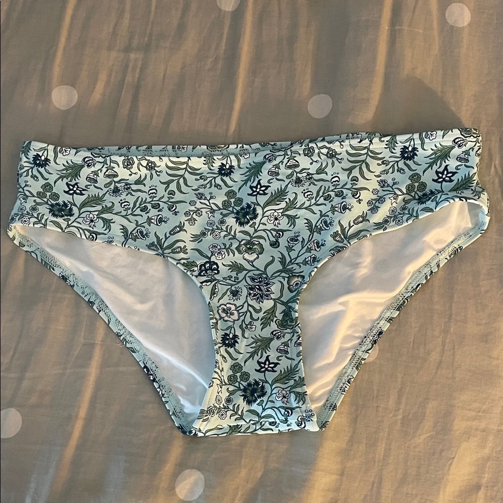 LOFT Floral Swim Bottoms - Blue and White